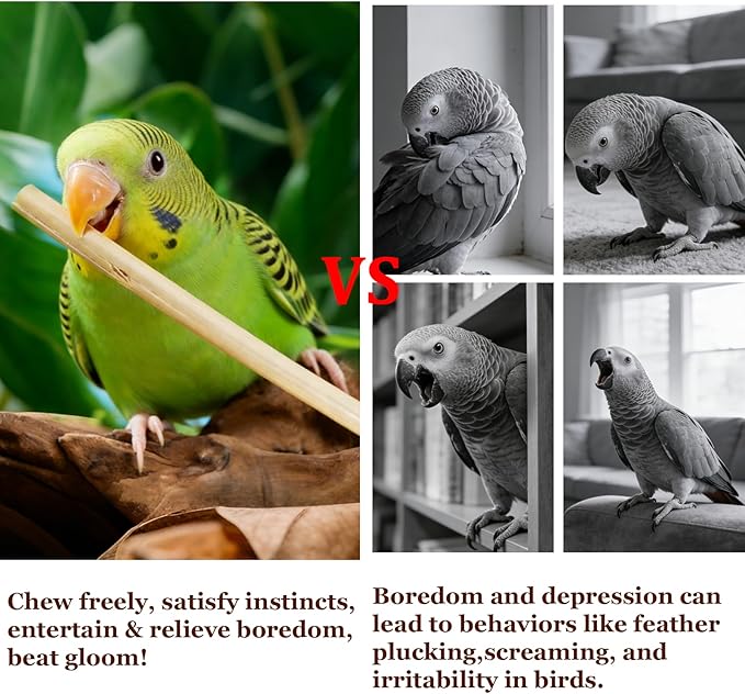 Hamiledyi Natural Bird Toys Foraging Parrot Shredding Toys Wheat Straw Chewing Toy for Cockatiel Lovebird Parakeet Budgie Small-Medium Birds (200 Pieces)