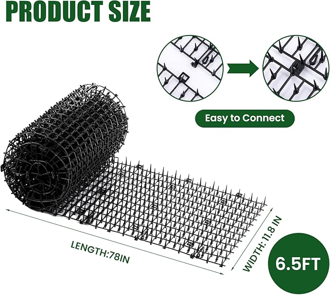 Cat Scat Mat with Spikes 6.5FT Cat Deterrent Mats Plastic Scat Mat for Dogs and Cats Spike Deterrent