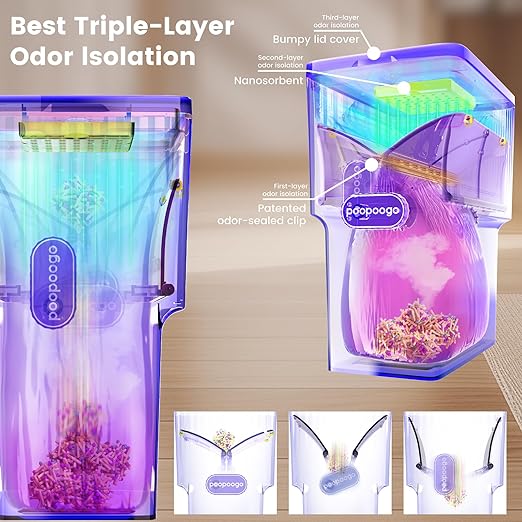 Cat Waste Trash Can + XXL Stainless Steel Litter Scoop