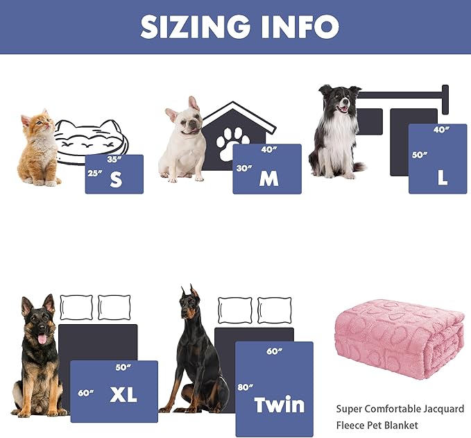 gogobunny Calming Plush Dog Cat Blanket 300GSM Coral Fleece, Ultra-Soft Machine Washable Pet Bedding for Small Medium Dogs Cats Puppies Kittens (Pink, 60x80)