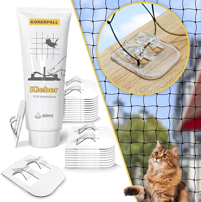 Cat Netting Includes Hook, 10x20Ft Balcony Netting Made of Thickened Steel Wire to Prevent Scratching and Chewing, Ideal for Catio Safety and Balcony Protection