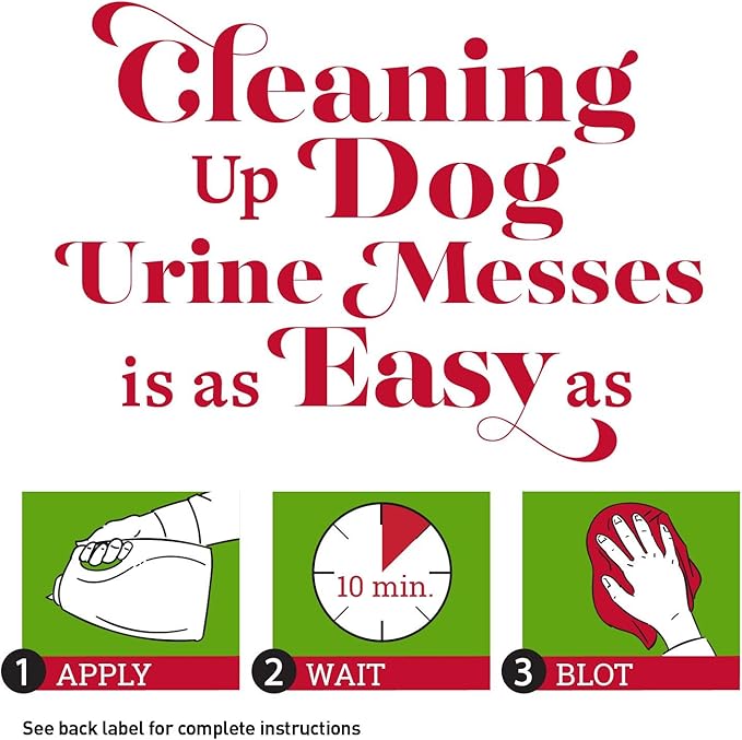 Nature's Miracle Dog Urine Destroyer, Dog Urine Stain Remover and Odor Control, White, 64 fl oz
