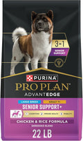 Purina Pro Plan AdvantEDGE Senior Support Plus Large Breed Shredded Blend Chicken and Rice Formula Dry Dog Food - 22 lb Bag