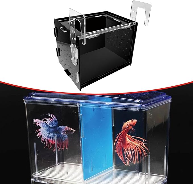 Fish Breeding Box Isolation Tank Clear Hanging Incubator Sturdy Separation Easy Installation for Clownfish Betta Shrimp- 30x20x20cm