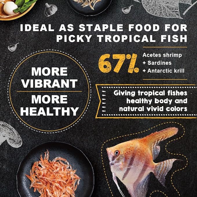 Ultra Fresh Tropical Fish Flakes Food, Color Boosting, All Natural, Complete Nutrition for Tropical Fish, Discus, Angelfish 0.7oz