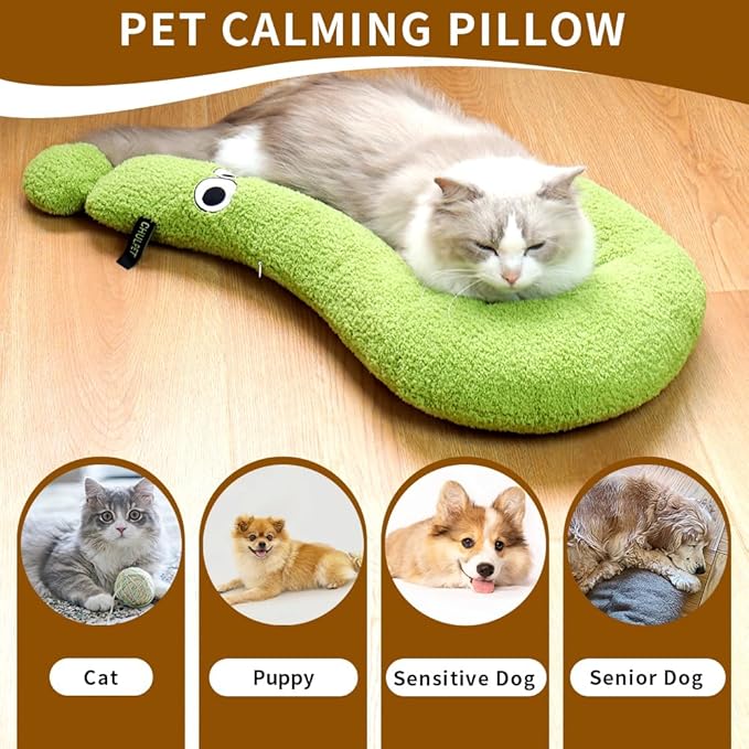 Dog Pillows, 2pcs Pillowcase, Calming Dog Pillow, Side Zip with Replaceable Pillowcase, Soft Neck Support for Deep Sleep, Washable Pet Bed Pillow for Small/Medium/Large Dogs and Cat (L)