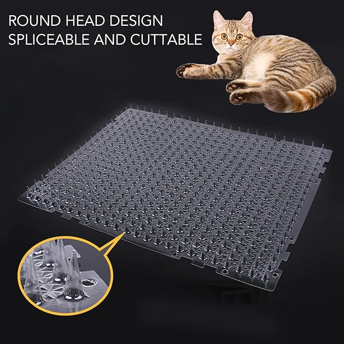 8Pcs Cat Mats, PVC Material Deterrent Scat Mat, Recyclable and Safe for Indoor Outdoor Use, Large Coverage to Protect Your Home from Unwanted Pets