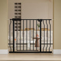 Extra Wide Baby Gate Extra Wide Extra Tall Dog Gates for Stairs Doorways Black Metal Tension Indoor Safety Gates with Pressure Mount 34-38.5 Inch Wide