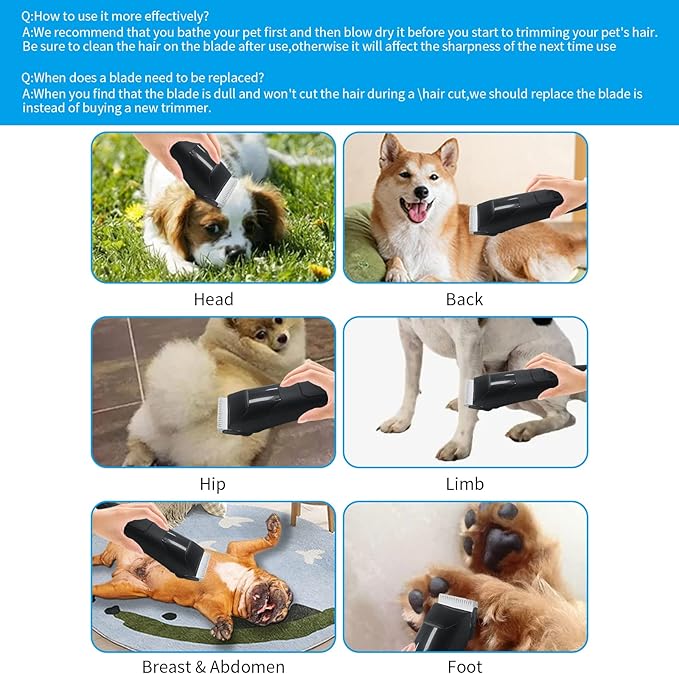 3 Pack 7FC Detachable Pet Dog Grooming Ceramic Blades,Compatible with Andis,Oster A5,Wahl KM-10 Series,Size 7FC Blade 1/8-Inch 3.2MM Cut Length