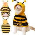 DENTRUN Sphynx Hairless Cats Costume Funny Bee Warm Winter Sweater Cute Pullover Kitten Shirts Breathable Cat Leisure Wear Turtleneck Vest Adorable Cat's Clothes Jacket Pajamas Jumpsuit, L