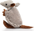 Hollypet Plush Dog Squeaky Toy Stuffed Armadillo Animal Pet Puppy Chew Toys with Clean Teeth for Small Medium Large All Breed Sizes Dogs, Gray Large, 14 in