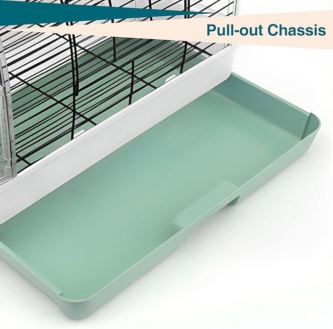 Portable Bird Cage with 2 Perches, Bird Travel Carrier with Food Bowls & Tray, Transparent Plastic Parrot Cages for Cockatiels Lovebirds Canaries Budgies