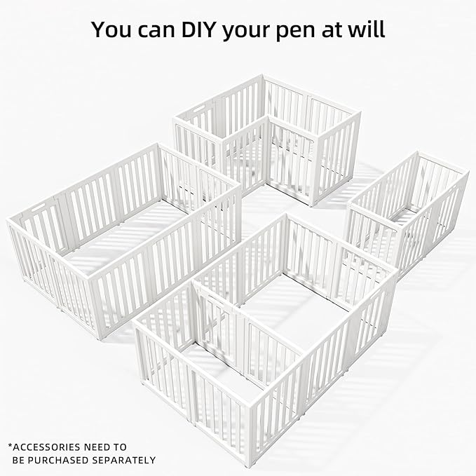Dog Playpen,Clear Dog Pen, Acrylic Dog Pen，Easy to Install and Remove Dog Play Pen and Kennel Playpen, Suitable for Dogs, Cats,Dog Playpen Indoor (White, 23.6" Height, 10PCS)