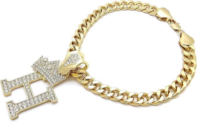 Initial Letter Cuban Chain Dog Chain Pet Chain Pet, Cat, Puppy Necklace (H, 20")