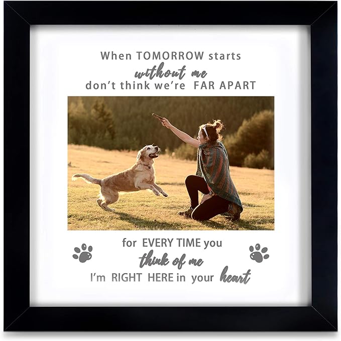KCRasan Pet Memorial Picture Frame, Sympathy Loss Gift, Dog Cat Remembrance Keepsake Tribute