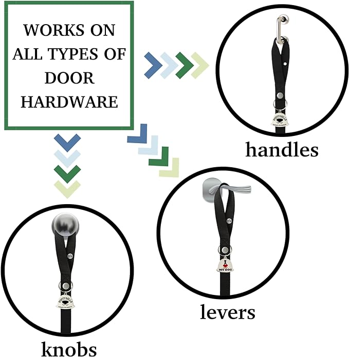 Caldwell's Pet Supply Co. Dog Potty Bells, Dog Door Bell, Bells To Go Outside, Potty Training Bell, Dogs Doorbell, Dogs Potty Doorbell, Ring To Go Pee, All Breed Puppy Training Tool - Black (Set of 2)