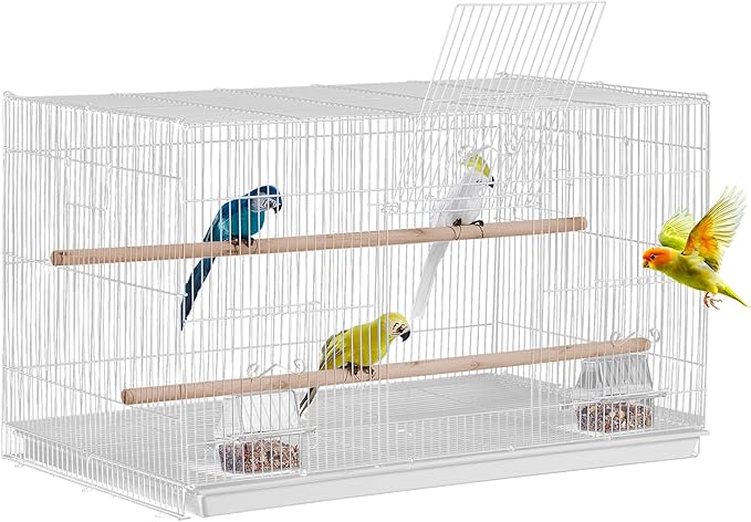 Happybuy 30-inch Stackable Flight Bird Cage for Small Parrots Like Canaries, Cockatiels, Lovebirds, Finches, Budgies, Conures and Macaws. Portable Pet Birdcage with Handle and Perches