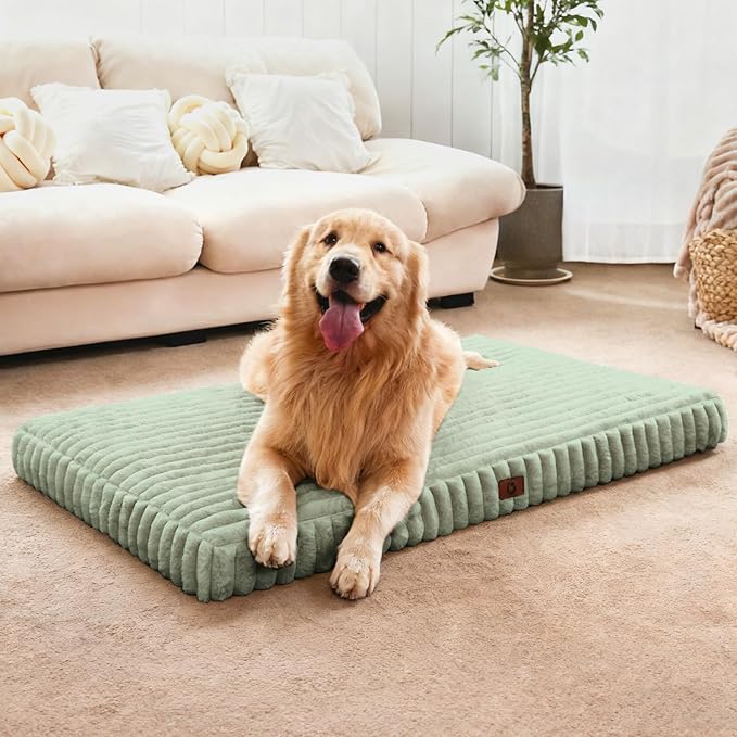 Dog Beds for Large Sized Dog, Orthopedic Pet Bed with Waterproof Lining, Soft Short Plush Surface & Egg Crate Foam, Machine Washable Pet Bed with Removable Cover & Anti Slip Bottom