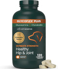 VetriScience Ultimate Strength Healthy Hip & Joint Chewable Tablets, GlycoFlex Glucosamine, Chondroitin and Green-Lipped Mussel Joint Supplement for Dogs, Soothe Joint Discomfort, Chicken, 120 Count