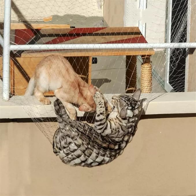 Balcony Screen for Pets,Cat Netting Balcony,Anti-Fall Pet Mesh Fence,Bite Tear Resistant,Dogs&Cat Safety Net for Balcony, Window, Stair, Patio,Anti Bird Netting for Garden/Balcony (10*13 ft)