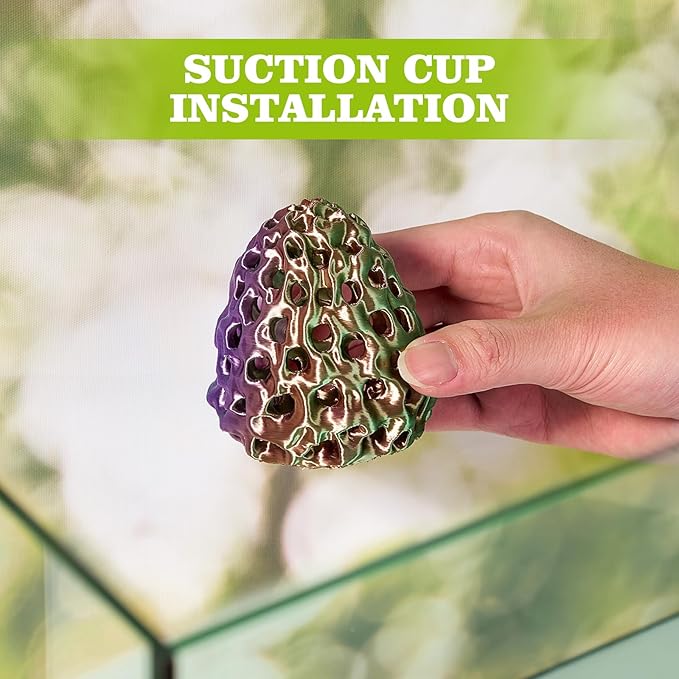 Shrimp Dome Hide, Shrimp Hides for Aquarium, Betta Fish Hideout with Suction Cup, Betta Habitat Tank Ornament Accessories, Aquarium Decor for Small Fish Guppy Hiding Resting (Green Purple)