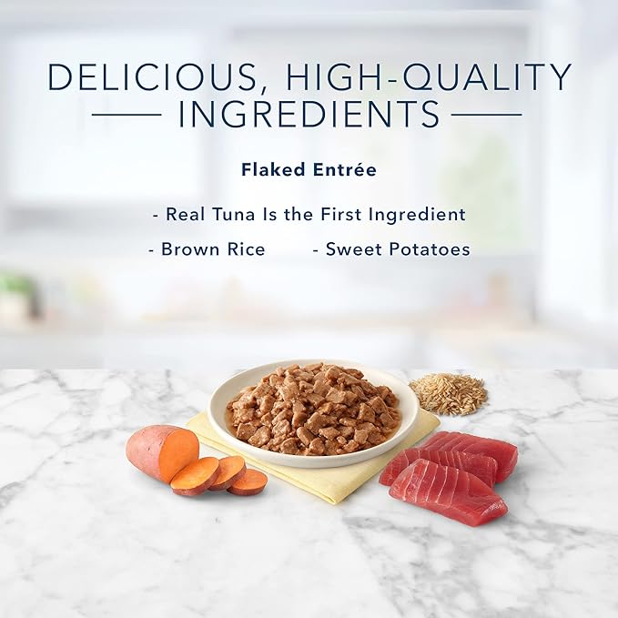 Blue Buffalo Tastefuls Flaked Wet Cat Food, Made with Natural Ingredients, Tuna Entrée in Gravy, 5.5-oz Cans (24 Count)
