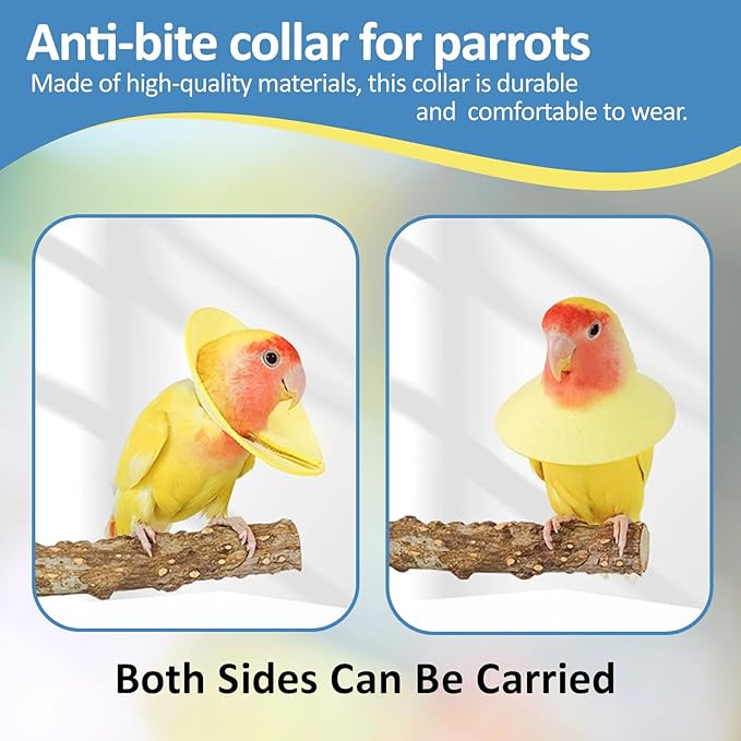 4Pack Bird Cone Collar, Anti-Grab Feather Plucking Wound Healing Safety Elizabethan Collar, Protective Recovery Cones for Budgerigar Cockatiel Lovebirds Cockatoo Parrots (M)