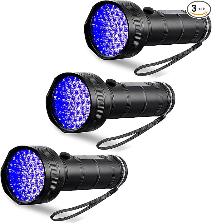Pocketman UV Flashlight Black Light, 51 LED 395 nm Blacklight, Pet Urine Detector for Dog/Cat Urine, Dry Stains