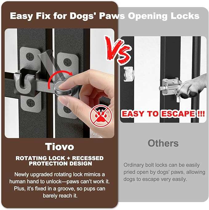 42" Dog Crate Furniture, Heavy Duty Dog Crates, Dog Kennel Furniture Indoor for Large Dog as TV Stand, Wooden Cage End Table for Indoor Decoration, Name Tag Escape-Proof Locks & Double Door