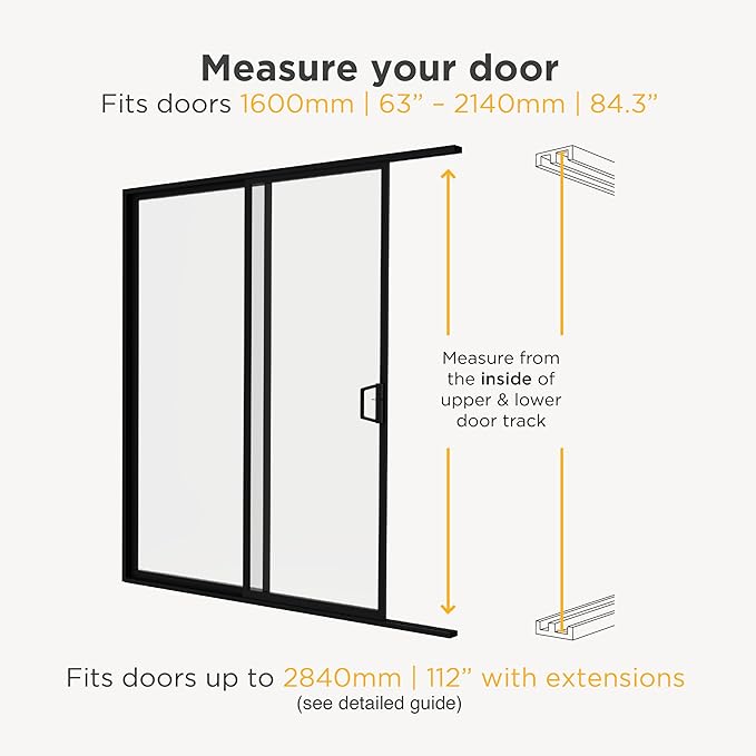 Hakuna Pets V2 Patio Pet Door Screen Insert Panel for Sliding Doors, Fits Door Track Min Ht 62.99" to Max Ht 84.25",UV Resistant Mesh, Locking Magnetic Dog Door, Easy Install and Removal, Large, White
