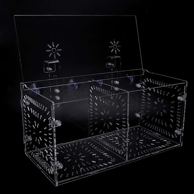 Fish Isolation Breeding Box Acrylic Incubator Floating Aquarium Hatchery Breeding and Parenting Box for Fish Aquarium(30CM*15CM*15CM)