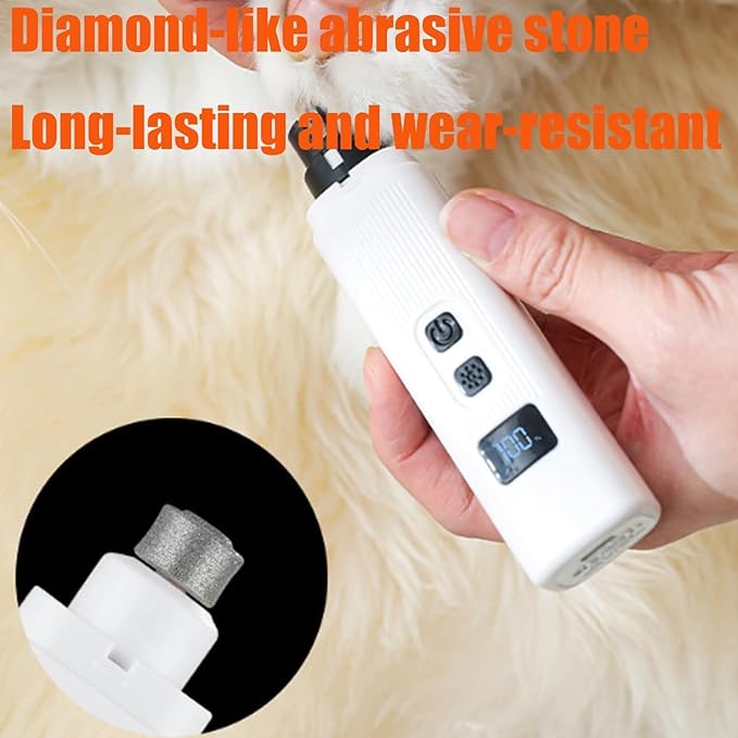 Cat Nail, Nail Trimmer, Dog Nail Grinder, Safe Cut Cat Nail Trimmer, Two Adjustable with 360° Grinding Settings, for All Cats ＆Dogs (Black)