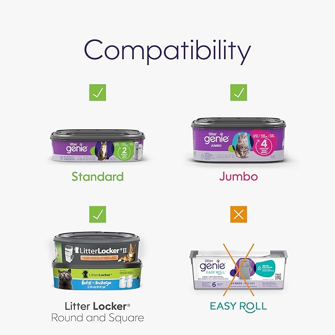 Litter Genie Refill Bags | Stand Alone Genuine Film 9 pk | Compatible with Litter Genie Standard and Jumbo Refills | Ultimate Odor Control Cat Litter Bags | Up to 18 Months of Supply for one cat