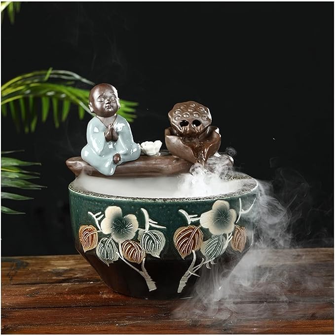 Aquarium Aquarium Ceramic Fish Tank Home Living Room Circulation Flow Water Fish Tank Feng Shui Lucky Ornament Balcony Goldfish Bowl Fish Tank Fish Tank Decorations (Color : E)