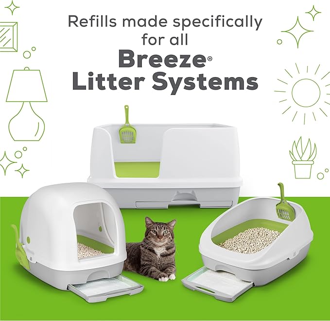 Purina Tidy Cats Breeze Pellets, 3.5 lbs (Pack of 4), Unscented, Recycled Paper, Low-tracking, 99.9% Dust-free, Multi-cat