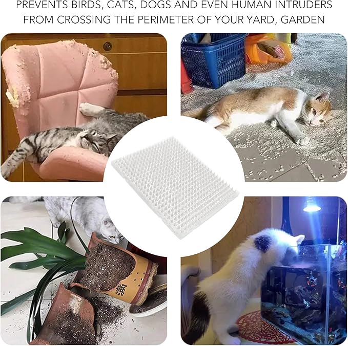 8Pcs Cat Repellentss Mat, PVC Recyclable Deterrent Scat Mat, Cat Spike Pad for Cats Dogs Indoor Outdoorsc
