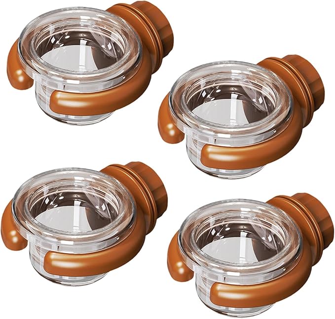 4 Pieces Bird Water Dispenser Decoration for Outside Sturdy Yard Transparent Multifunctional Professional Food Bowl Accessory, Brown
