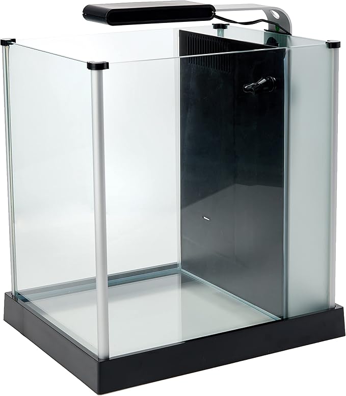 Fluval SPEC Freshwater Aquarium Kit, Aquarium with LED Lighting and 3-Stage Filtration, 2.6 Gallon, Black, Large Breeds