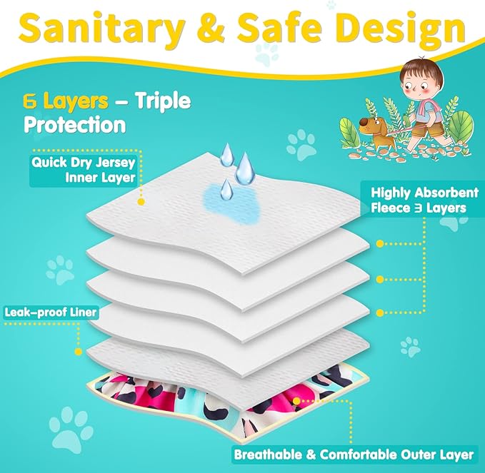 Washable Dog Diapers Female 3 Pack Reusable Premium Highly Absorbent Doggie Diaper, Flexible Puppy Diaper, Durable Leak-Proof Leopard Dog Diapers for Period Heat Incontinence Puppy Training, L