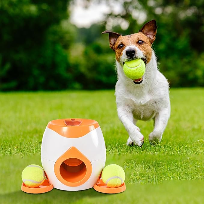 Automatic Ball Launcher for Dogs, Tennis Balls Launchers for Dogs, Interactive Dog Toys Tennis Balls Launcher for Small Dogs, Dog Fetch Ball Thrower for Indoor/Outdoor Playing (D)