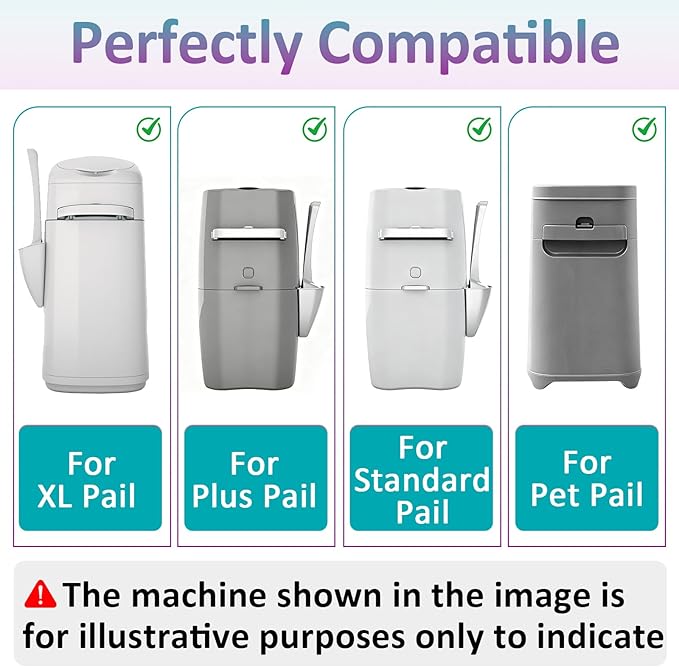 50 Pcs Cat Litter Refill Bags Compatible with Litter Genie XL/Plus/Standard/Pet Pail, Durable Universal Cat Litter Refills with Odor-Lock Design(Not Include Cartridge)