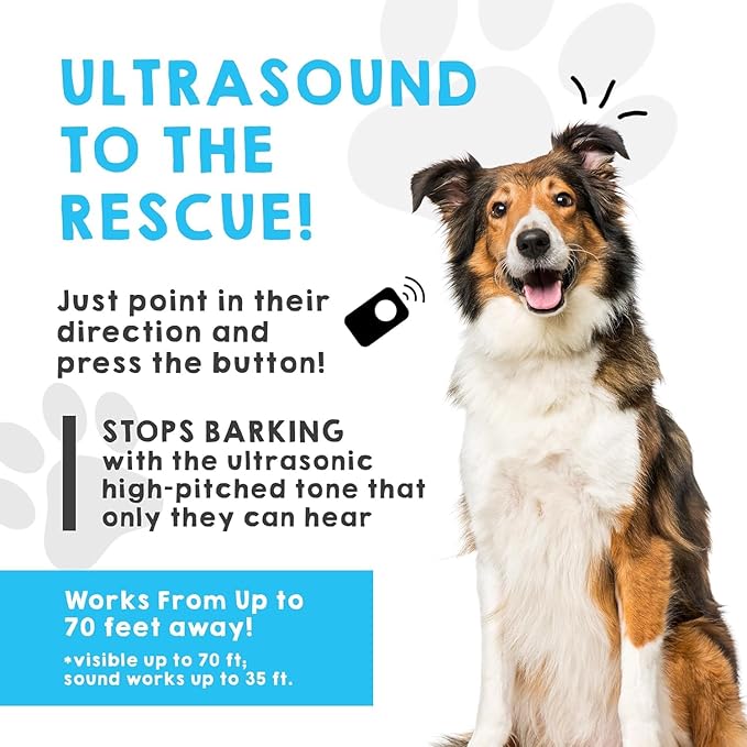 Ultrasonic Dog Bark Deterrent & Behavior Corrector - Stop Barking, Jumping, Aggression Without Yelling -Just Point & Press! Backed by Kevin Harrington from Shark Tank (Black 9V (2 Pack))