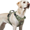 Timos Dog Harness Large Sized,No Pull Dog Harness Adjustable Metal Rings 3 Buckles,Reflective No Choke with Easy Control Handle for Large Dogs,Military Green XL