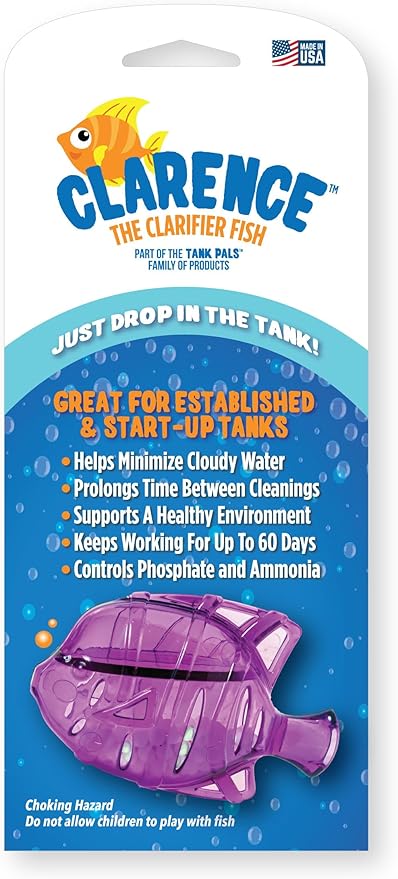 Aquarium Water Clarifier | Clear Cloudy Fish Tank Water Treatment, Safe for Freshwater & Saltwater Fish and Plants - Purple, 2 Pack