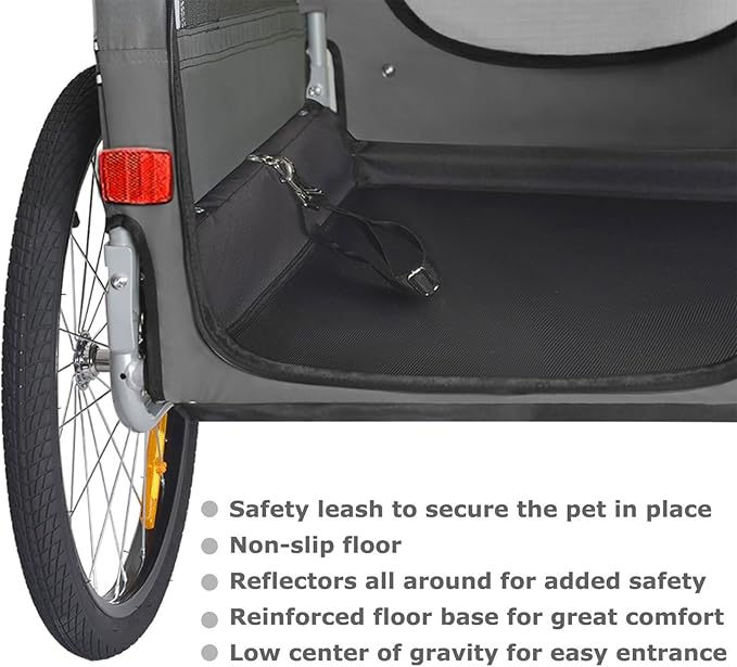 DOGGYHUT® Premium XL Pet Bike Trailer for Large Dog or Multiple Small Dogs, Up to 100 lbs,Dog Bicycle Carrier,Low Center of Gravity,Easy Folding Frame Cart