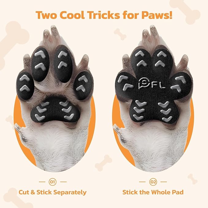Non-Slip Dog Paw Protector Pads for Senior Dogs, Dog Paw Traction Stickers with Anti-Slip Rubber, Help Walk on Hardwood Floor, Blue 48pcs, L for 21-40lbs
