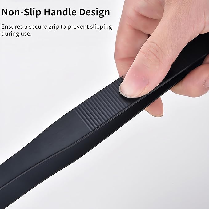 Stainless Steel Long Reptile Feeding Tweezer Set,2pcs/Pack,11''/15''/19'' Feeding Tongs,Thickened Non-Slip Handle with Straight & Curved Tips for Aquariums, Turtles, Lizards (2pcs-15'')