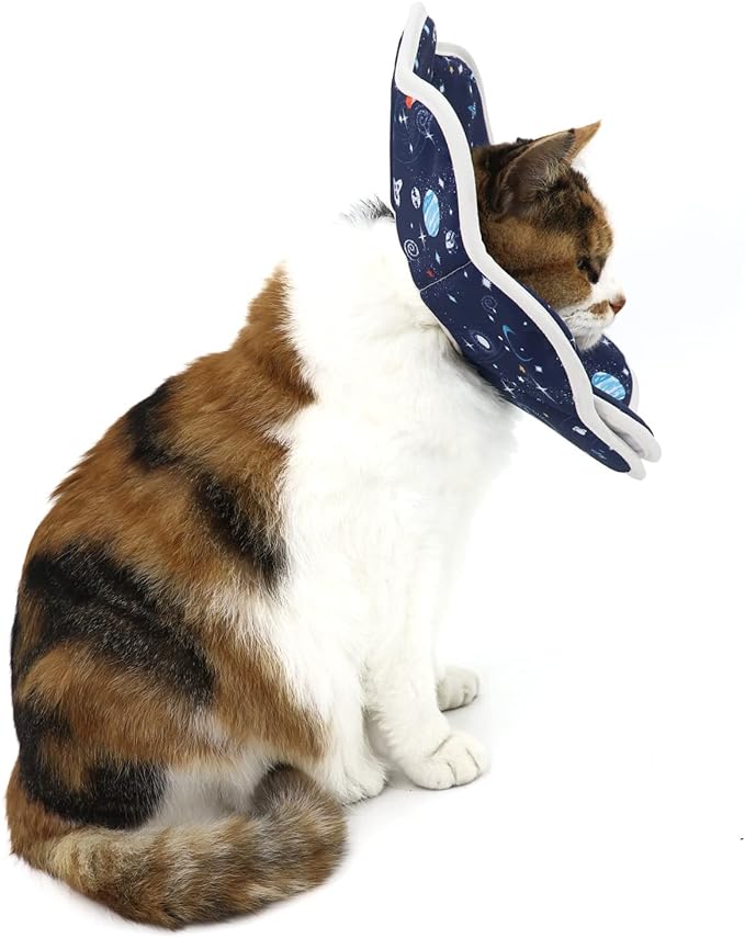 Soft Cat Cone, Adjustable Recovery Collar After Surgery to Prevent Licking Wound, Protective Cat Neck Cone, Comfortable Pet Elizabethan Collar for Cats Kittens and Puppies (L)