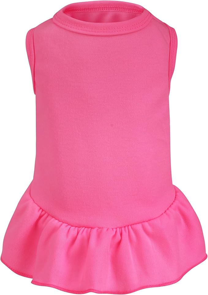 Dog Dresses Cat Skirt Solid Color Dog Clothes Summer Sleeveless Puppy Girl Clothes for Small Pet Dogs Cats (Rose Pink, X-Small)