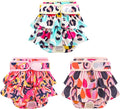 Washable Dog Diapers Female 3 Pack Reusable Premium Highly Absorbent Doggie Diapers, Flexible Puppy Diapers, Durable Leak-Proof Leopard Dog Diapers for Period Heat Incontinence Puppy Training, M